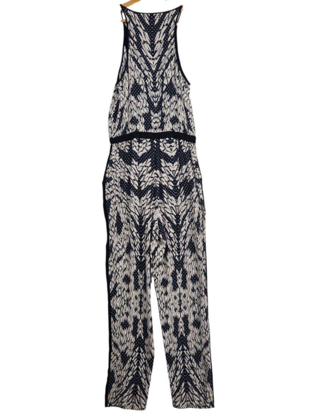 DVF Diane von Furstenberg Shany Silk Wrap Jumpsuit Tapered Leg Panther Lace 4 - Picture 5 of 16